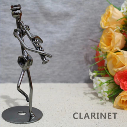 8 Styles 13cm Iron Music Band Figurine Metal Musician Model Vintage Office Decor