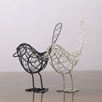 Iron Bird Figurines Nordic Abstract Statue Animal Home Decoration Accessories