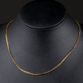 925 Sterling Silver 2mm Sideways Chain Necklace 16 to 30 Inch