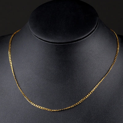 925 Sterling Silver 2mm Sideways Chain Necklace 16 to 30 Inch