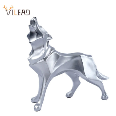 Resin Abstract Wolf Statue Geometric Animal Figurines Office Interior Decoration Nordic Home Decor