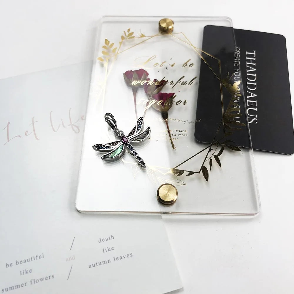 Dragonfly & Sun Charm Necklace 925 Sterling Silver Bohemia Jewellery Gift