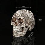 20cm Carved Skull Figurines Halloween Party Decoration White Head Sculpture Ornament