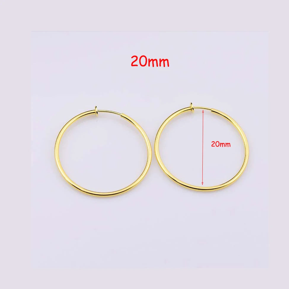 New Diameter 2/4/6cm Ear Clips Rings Punk Non-Pierced Hoop Earrings