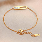 Fashion Cubic Zirconia Bracelet, Stainless Steel Thin Chain Link Bracelets for Women, Minimalist Charm Jewelry