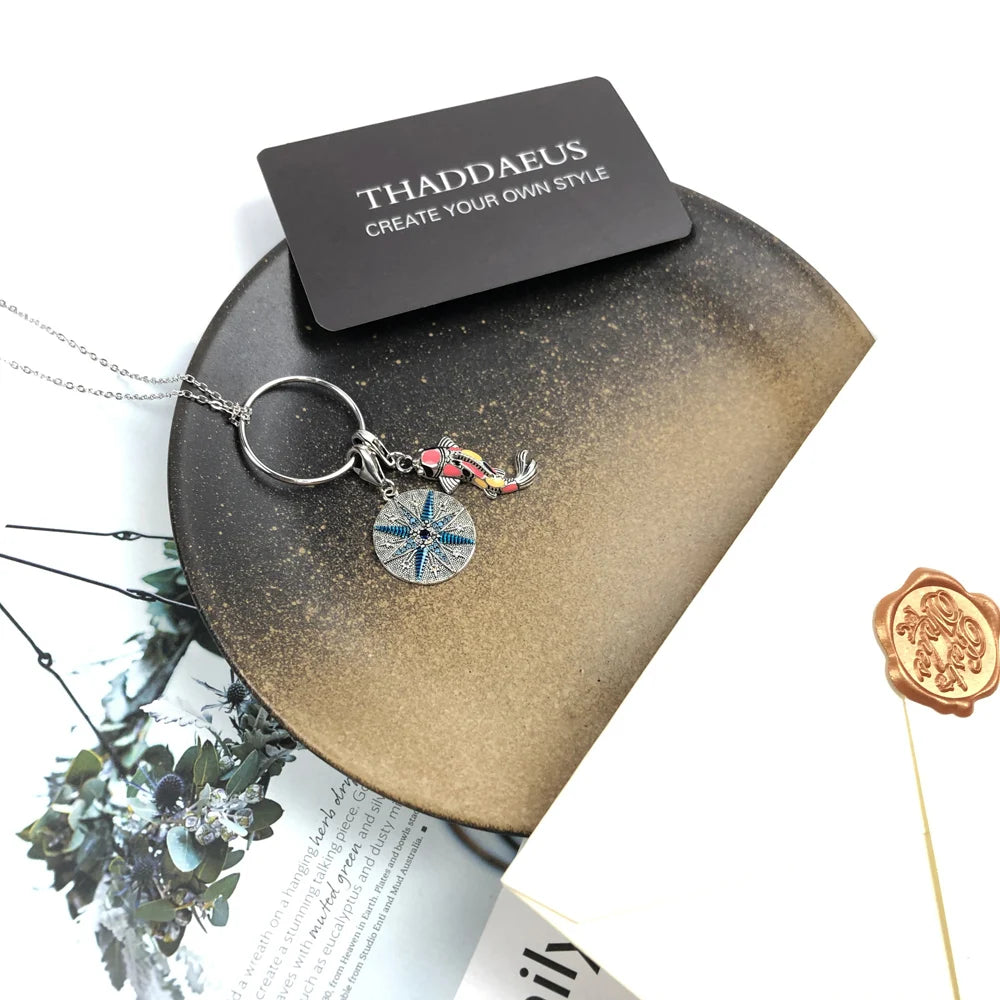 Koi & Star Charm Necklace 925 Sterling Silver Trendy Jewellery Women Girls