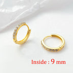 2PCS Stainless Steel Minimal Hoop Earrings Zirconia Small Huggie Thin