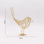 Iron Bird Figurines Nordic Abstract Statue Animal Home Decoration Accessories