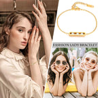Fashion Cubic Zirconia Bracelet, Stainless Steel Thin Chain Link Bracelets for Women, Minimalist Charm Jewelry