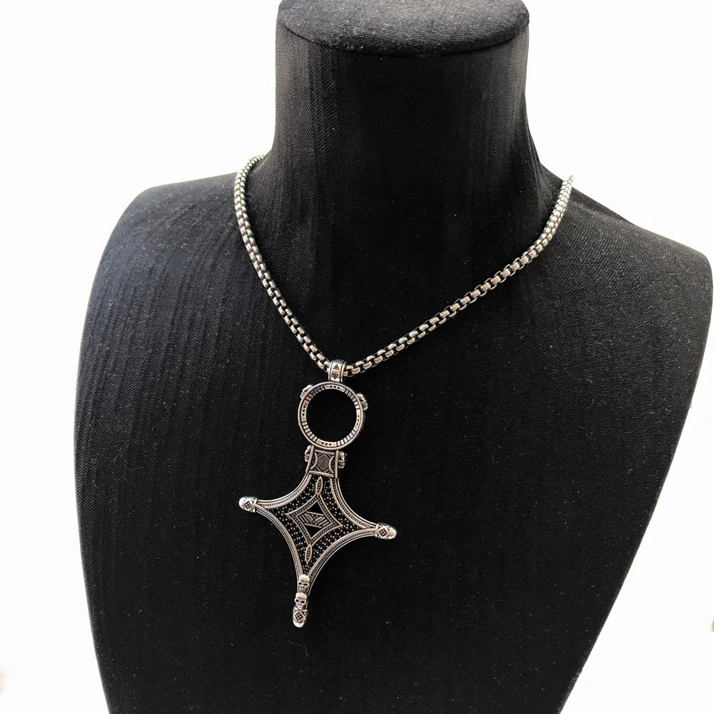 Ethno Cross Necklace 925 Sterling Silver Traditional Jewellery Men Women Gift
