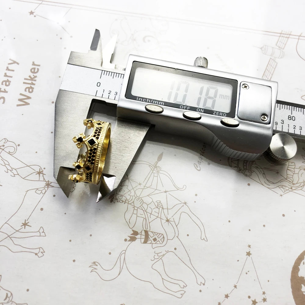 Royal Power Crown Golden Ring 925 Sterling Silver Victorian Vintage Men Women