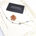 Colourful Stones Playful Link Chain Bracelet 925 Sterling Silver Bohemia