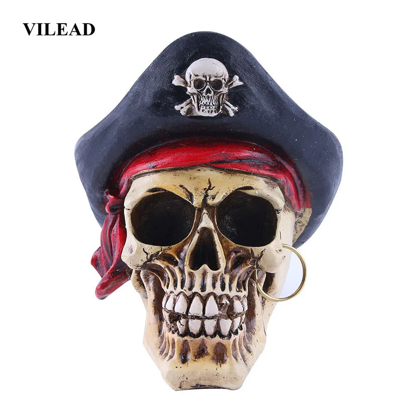 Pirate Captain Skull Head Halloween Party Decor Movie Props Ornament Home Decor