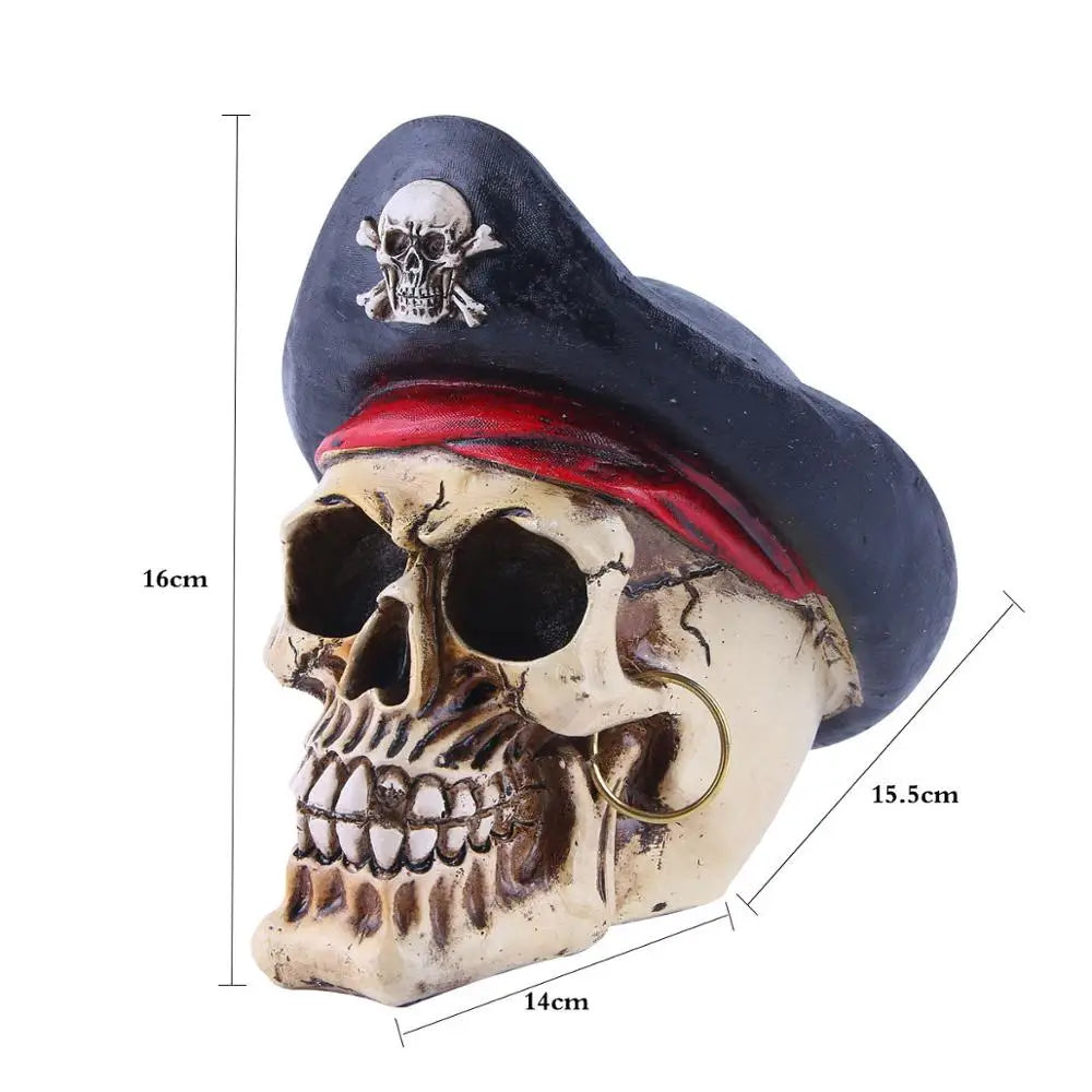 Pirate Captain Skull Head Halloween Party Decor Movie Props Ornament Home Decor