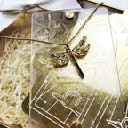 Golden Dragonfly Necklace 925 Sterling Silver Fine Jewellery Women's Gift