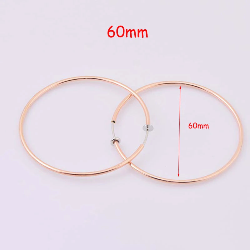 New Diameter 2/4/6cm Ear Clips Rings Punk Non-Pierced Hoop Earrings