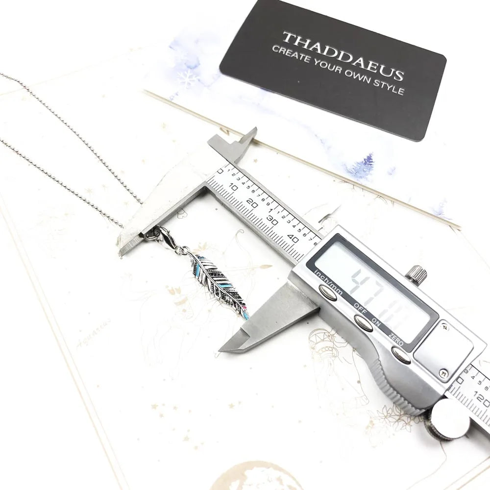 Ethnic Feather Necklace 925 Sterling Silver Bohemia Fine Jewellery Gift