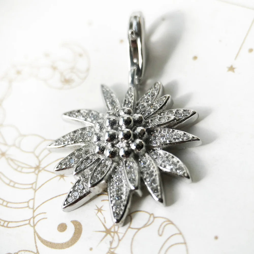 Edelweiss Necklace 925 Sterling Silver Romantic Winter Fine Jewellery Gift
