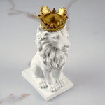 18cm Golden Crown Lion King Statue Nordic Handicraft Office Decoration Art Sculpture