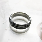 Kathmandu Band Ring 925 Sterling Silver Ethnic Relief Structure Men Women