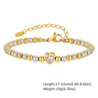 Two Tone Chain Bracelet for Women, Chunky Mixed Metal Link, Stainless Steel Waterproof Jewelry, Stylish Adjustable Wristband