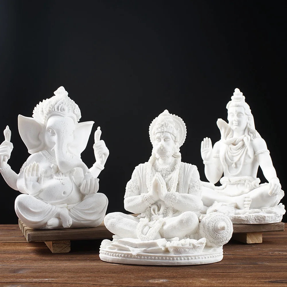 Resin Indian Ganesha Shiva God Statue Lord Hanuman Hindu Buddha Religious Feng Shui