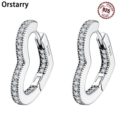 925 Sterling Silver Exquisite Heart-shaped Versatile Hoop Earrings Birthday Gift