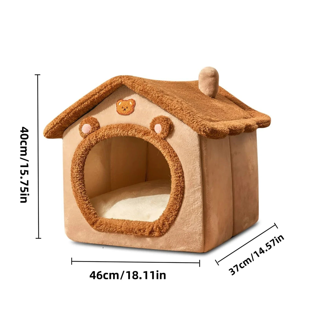 Cozy Indoor Pet Shelter Cat Dog Bed Soft Cushion Easy Clean - Ship from UK