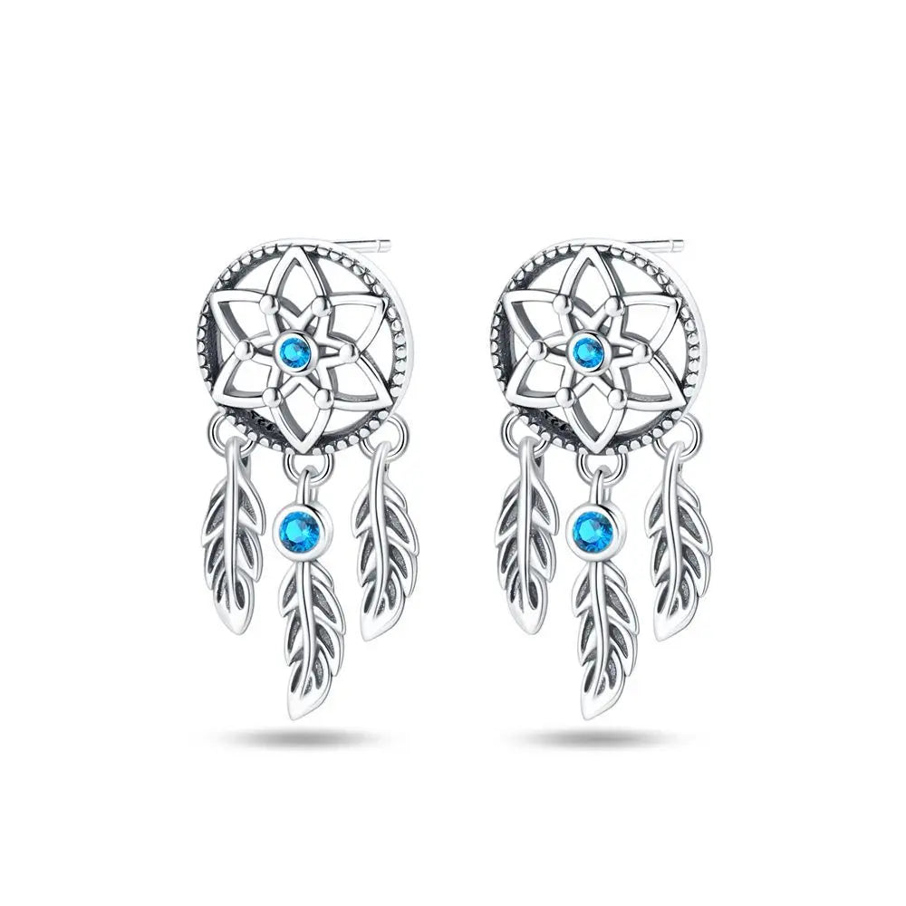 925 Sterling Silver Sparkling Wings Drop Earrings Trendy Anniversary Gift