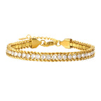 Stainless Steel Tennis Bracelets for Women, Iced Out 5A Cubic Zirconia Stones Charm Bracelets, Ladies Bridal Wedding Jewelry