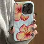Pink Hibiscus Flower Texture Case for iPhone 17 16 15 14 13 12 11 Pro Max