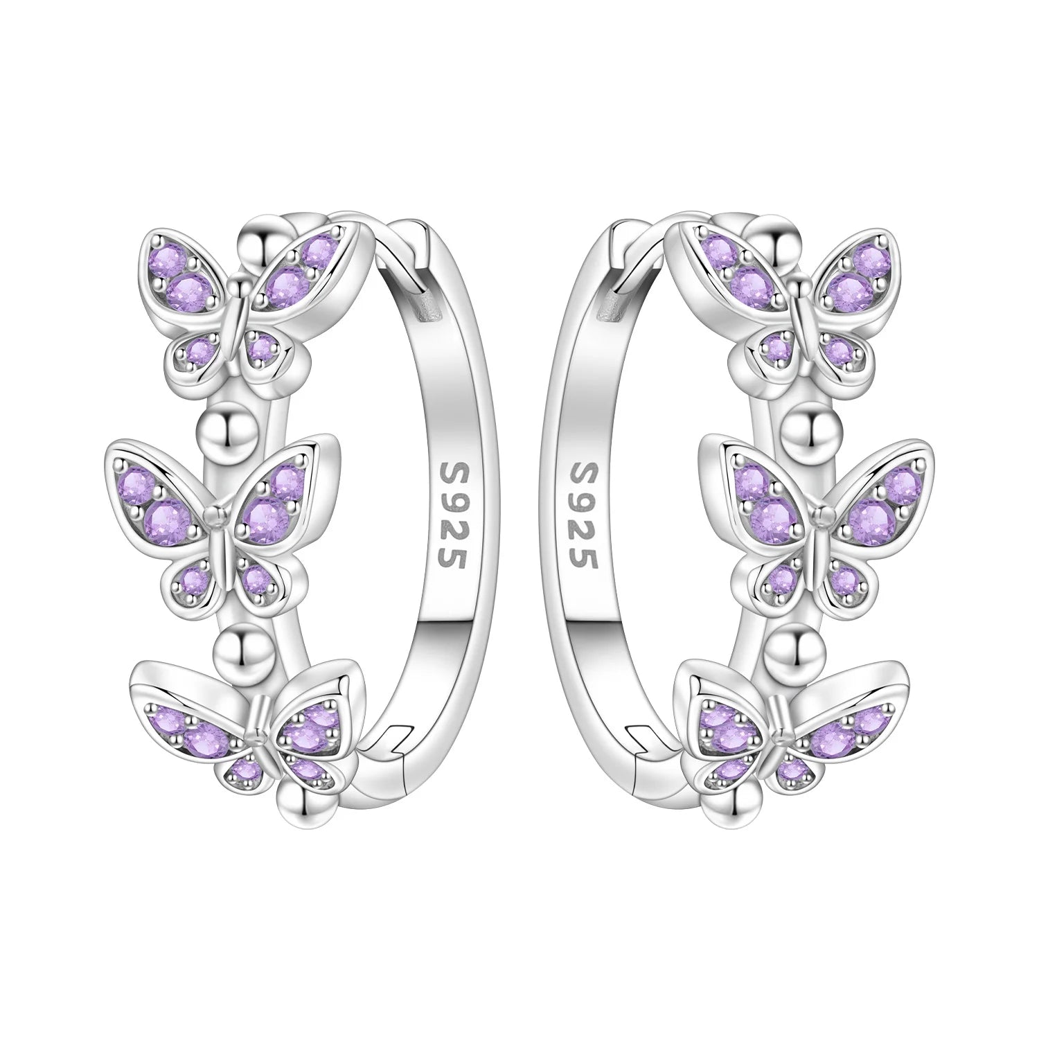 925 Sterling Silver Butterfly Fluttering Insect Drop Earrings Jewellery Gift
