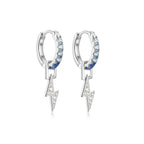 Cubic Zirconia Water Drop Hoop Earring Stainless Steel Geometry