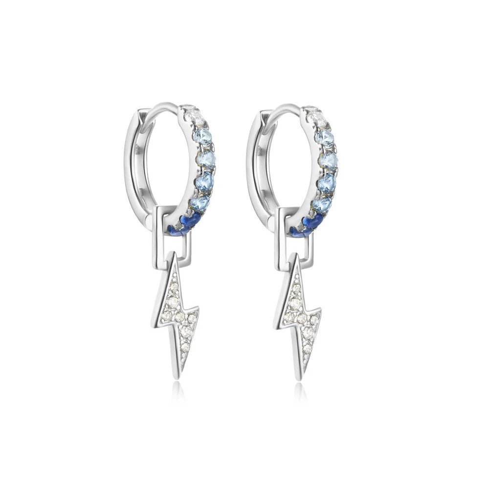 Cubic Zirconia Water Drop Hoop Earring Stainless Steel Geometry