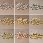 2PCS Minimal Crystal Zirconia Stainless Steel Hoop Earrings Huggie