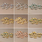 2PCS Minimal Crystal Zirconia Stainless Steel Hoop Earrings Huggie