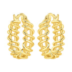 925 Sterling Silver Gold Temperament Versatile Hoop Earrings Birthday Gift