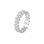 925 Sterling Silver Bilayer Ball Open Ring Wedding Luxury Quality Jewellery Accessory