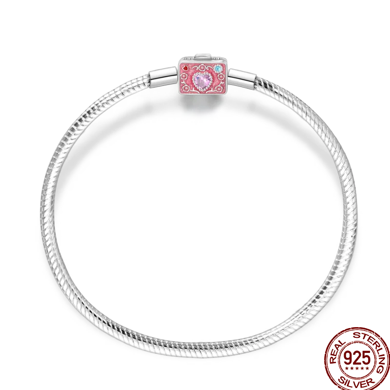 925 Silver 17-20CM Heart Pave Zirconia Original Bracelets Infinity Bracelet Fit DIY Charms Bead Birthday Jewelry Gifts Hot Sale