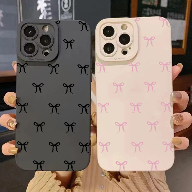 Simple Bow Silicone Case for Xiaomi Mi 15 14T 13T Pro Poco F6 F5