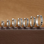 1Pair Stainless Steel Huggie Minimal Hoop Earrings Zirconia Helix Tragus