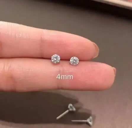 New Stainless Steel Cubic Zirconia Chain Hoop Earring Star Moon