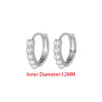 Yuedane Stainless Steel Little Imitation Pearl Hoop Earrings Small Circle