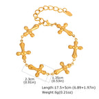 316L Stainless Steel Cross Bracelet for Women, Fashion Adjustable Chain Religious Christian Jewelry