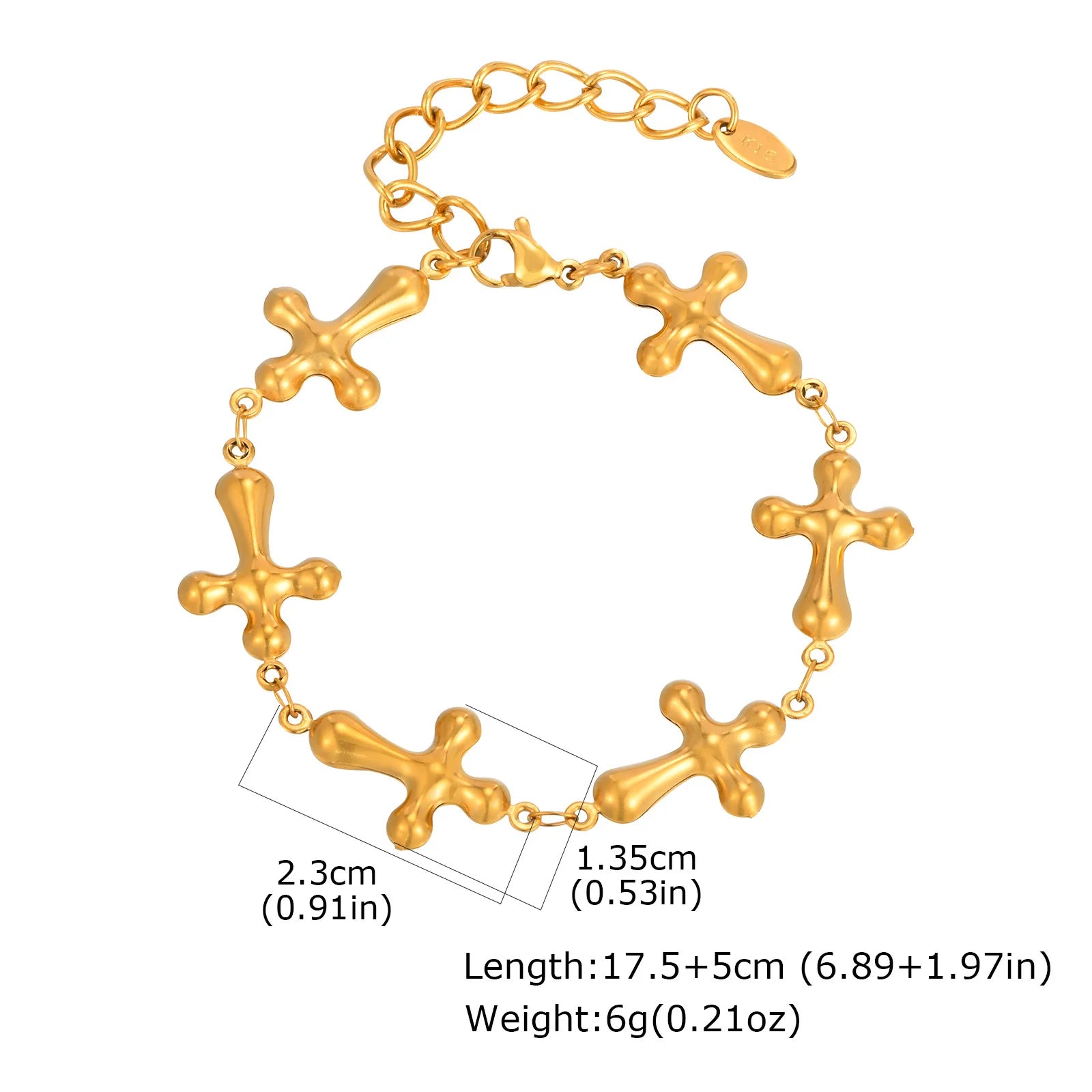 316L Stainless Steel Cross Bracelet for Women, Fashion Adjustable Chain Religious Christian Jewelry
