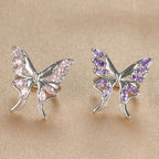 Butterfly Clip Earring Crystal Zirconia Stainless Steel Ear Cuff