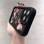 Pink Butterfly Silicone Case for iPhone 17 16 15 14 13 12 11 Pro Max Plus