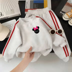 Disney Minnie Mouse Girls Casual Hoodie and Joggers 2-Piece Fashion Tracksuit