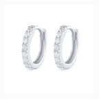 2PCS Stainless Steel Minimal Hoop Earrings Zirconia Small Huggie Thin