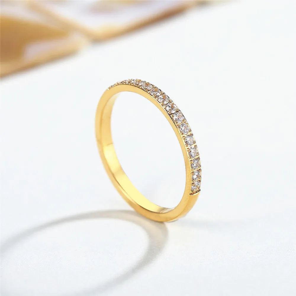 925 Sterling Silver Rings Half Eternity Moissanite Wedding Band for Women 1.3mm 1.6mm 1.8mm 2.0mm Stacking Matching Bridal Ring